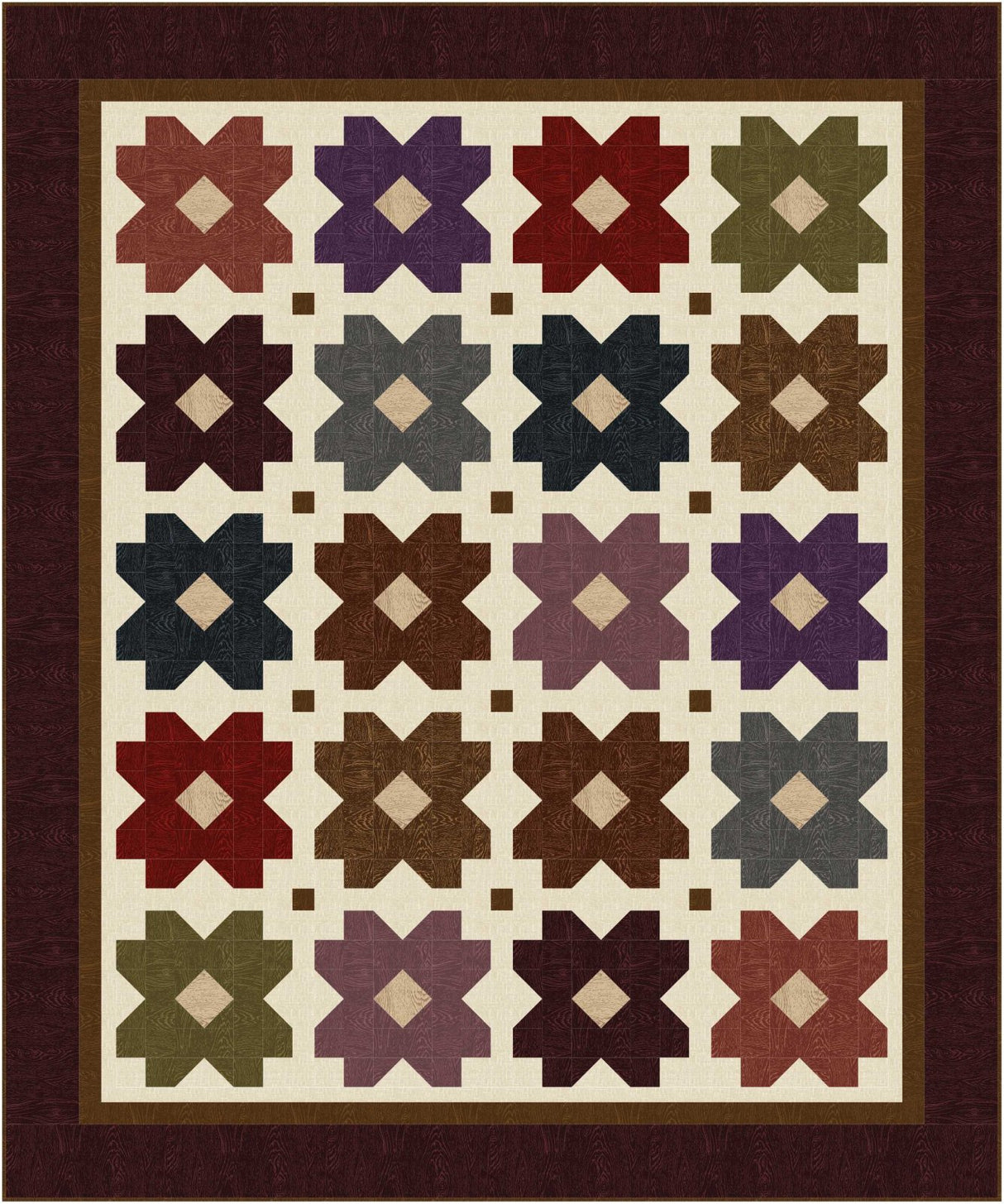 Woodcut Blossoms Downloadable Pattern by Needle In A Hayes Stack