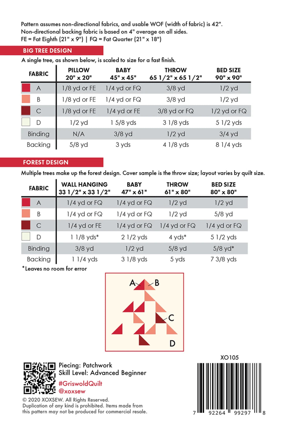 Griswold Quilt Pattern by XOXSEW