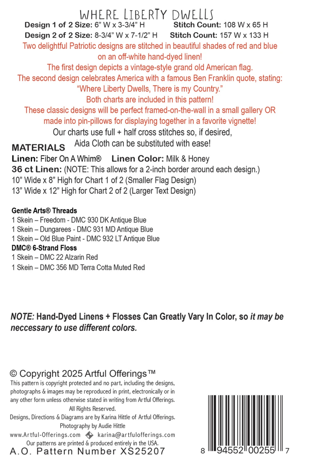 Back of the Where Liberty Dwells by Artful Offerings