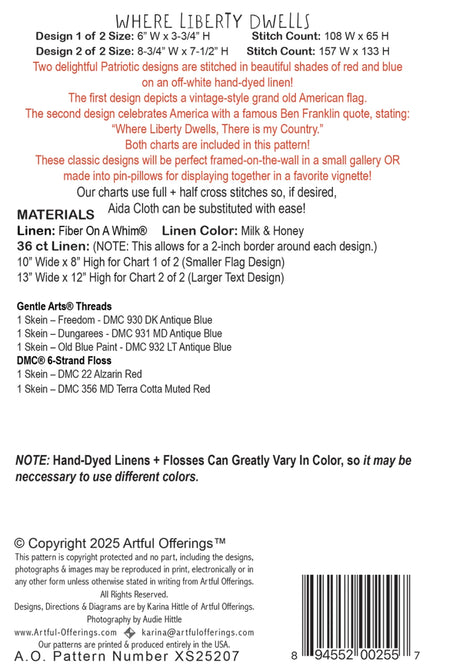 Back of the Where Liberty Dwells by Artful Offerings