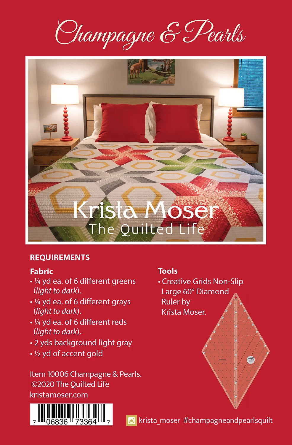 Back of the Champagne & Pearls Quilt Pattern by Krista Moser from The Quilted Life