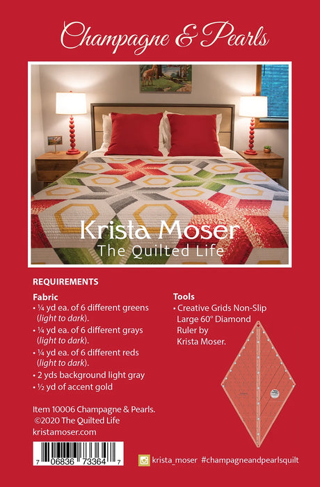 Back of the Champagne & Pearls Quilt Pattern by Krista Moser from The Quilted Life