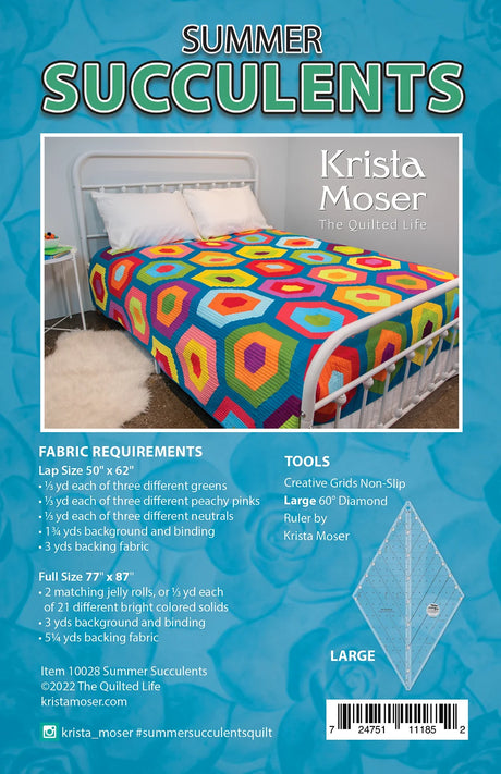 Back of the Summer Succulents Quilt Pattern by The Quilted Life