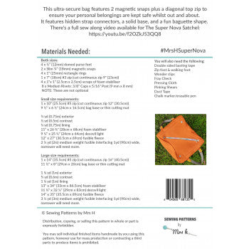 Super Nova Bag Sewing Pattern by Sewing Patterns by Mrs H