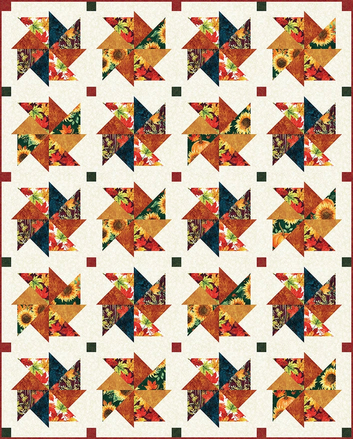 Swirling Leaves Quilt Pattern by The Whimsical Workshop