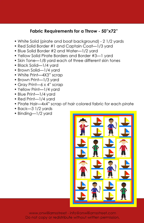 Yo Ho Ho Modern Pirate Kid Quilt Pattern