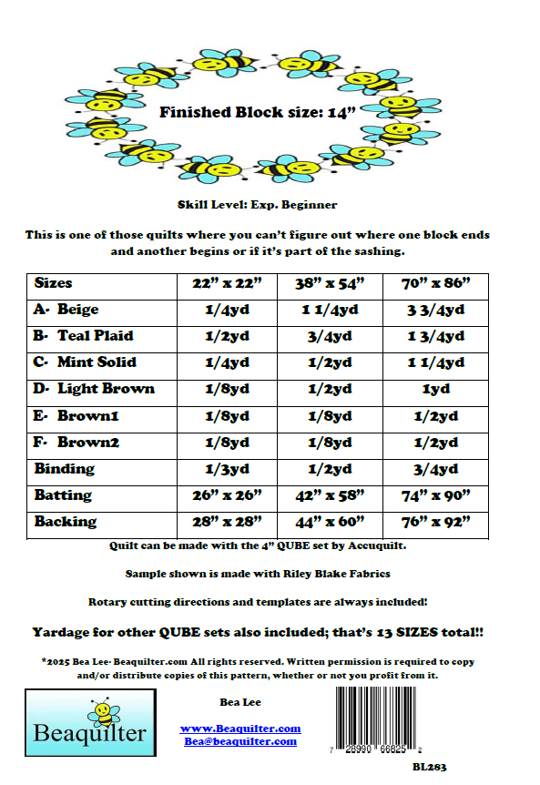 Back of the Bear Hugs Downloadable Pattern by Beaquilter