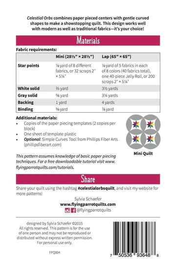 Celestial Orbs Quilt Pattern by Flying Parrot Quilts