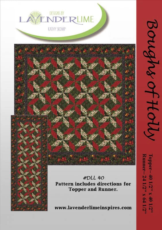 Bough of Holly Quilt Pattern by Lavender Lime Quilting
