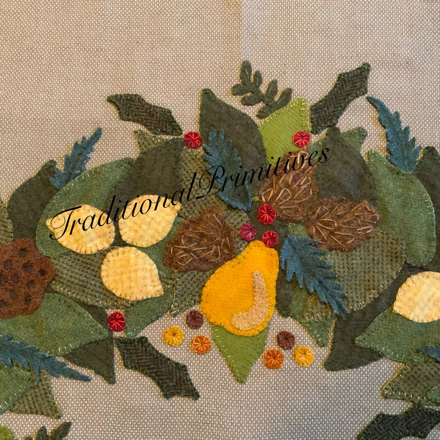 Colonial Holidays Wool Applique Pattern by Traditional Primitives