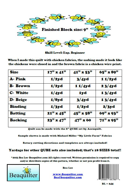 Back of the Chicken Coop Downloadable Pattern by Beaquilter