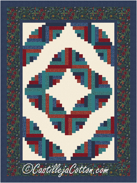 Crescent Log Cabin Hatfield Quilt Pattern by Castilleja Cotton