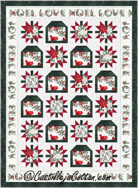 Cardinals and Stars Quilt Pattern from Castilleja Cotton