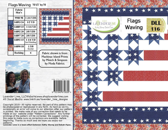 Flags Waving Downloadable Pattern by Lavender Lime Quilting