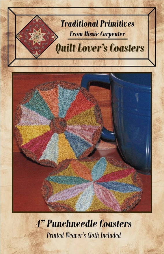 Quilt Lovers Coaster Punchneedle Pattern by Traditional Primitives