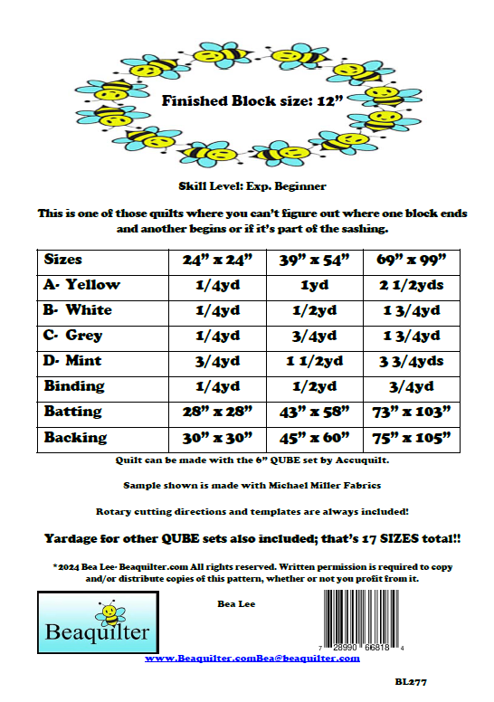 Back of the Dandelion Downloadable Pattern by Beaquilter