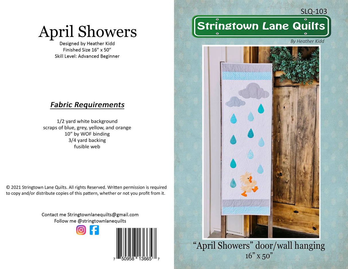 April Showers Mini Quilt Pattern by Stringtown Lane Quilts