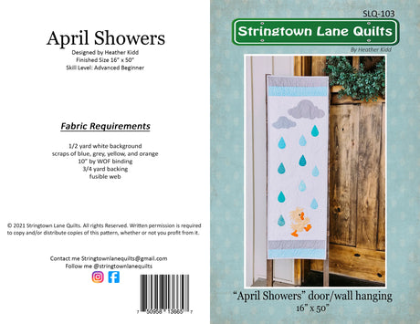 April Showers Mini Quilt Pattern by Stringtown Lane Quilts