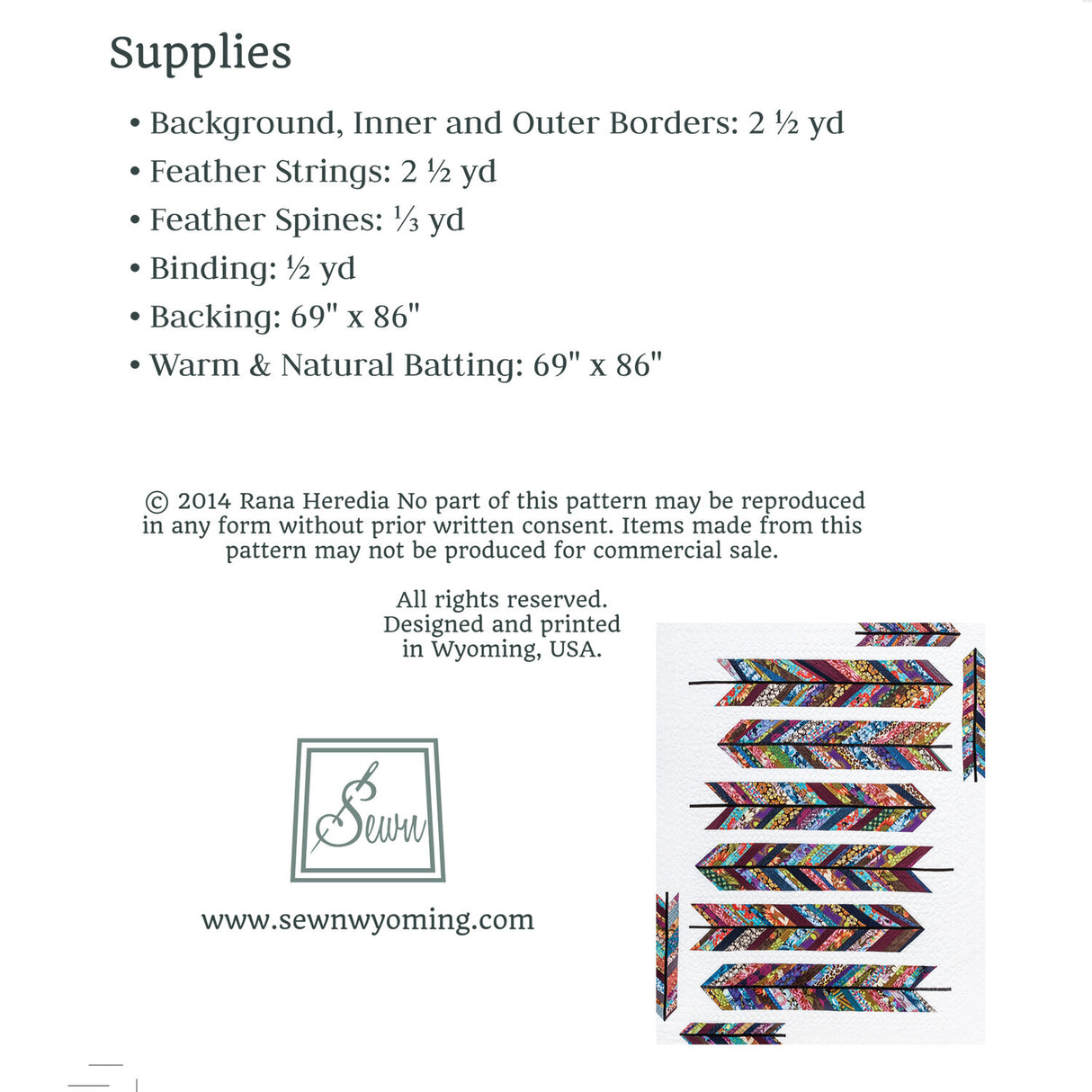 Back of the Horse Feathers Quilt Pattern by Sewn Wyoming