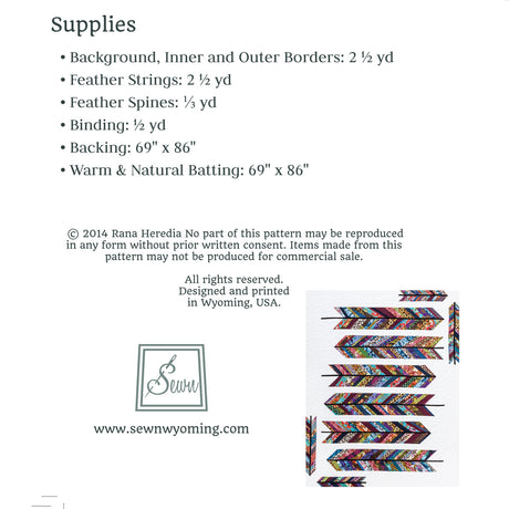 Back of the Horse Feathers Quilt Pattern by Sewn Wyoming