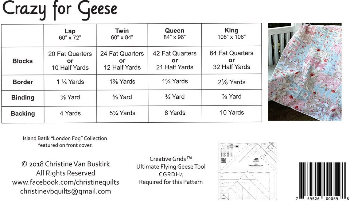 Crazy For Geese Quilt Pattern
