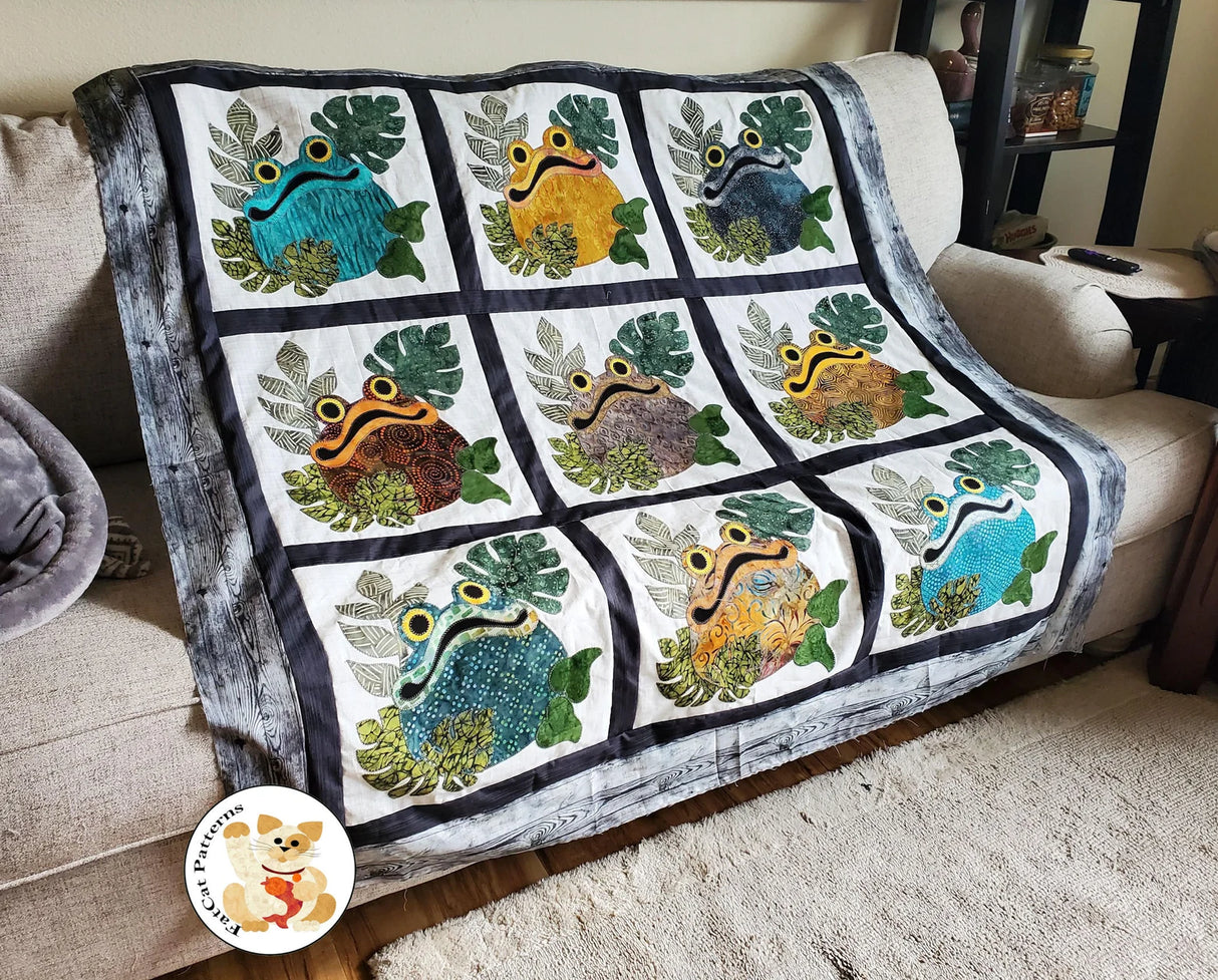 Toadly Froggy Quilt Pattern by FatCat Patterns