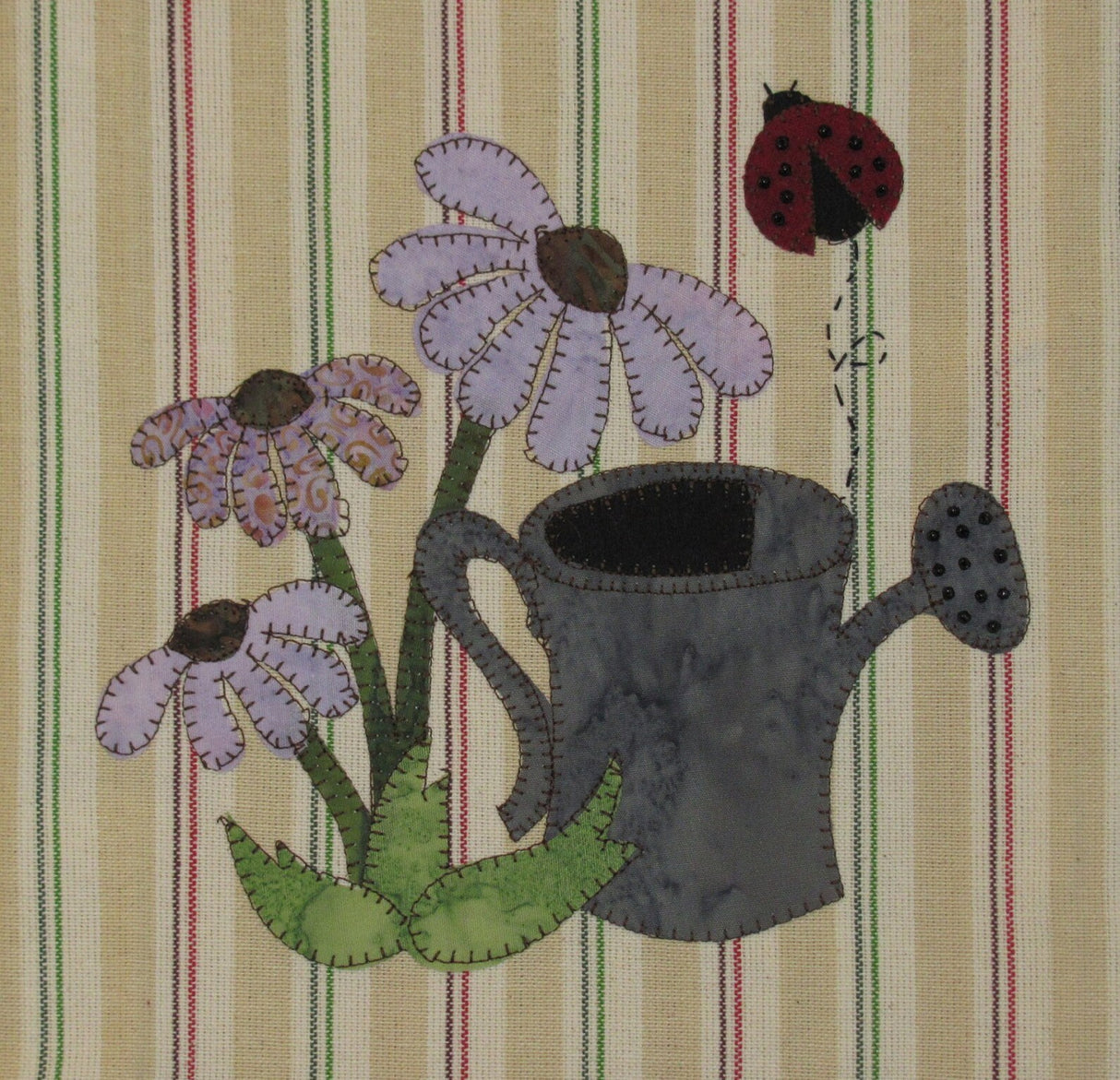 Summer Coneflowers Applique Pattern for Tea Towel by Quilt Doodle Designs