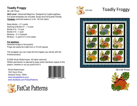 Toadly Froggy Quilt Pattern by FatCat Patterns