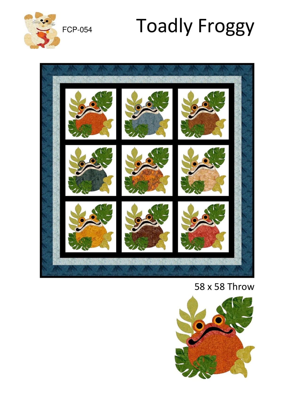 Toadly Froggy Quilt Pattern by FatCat Patterns