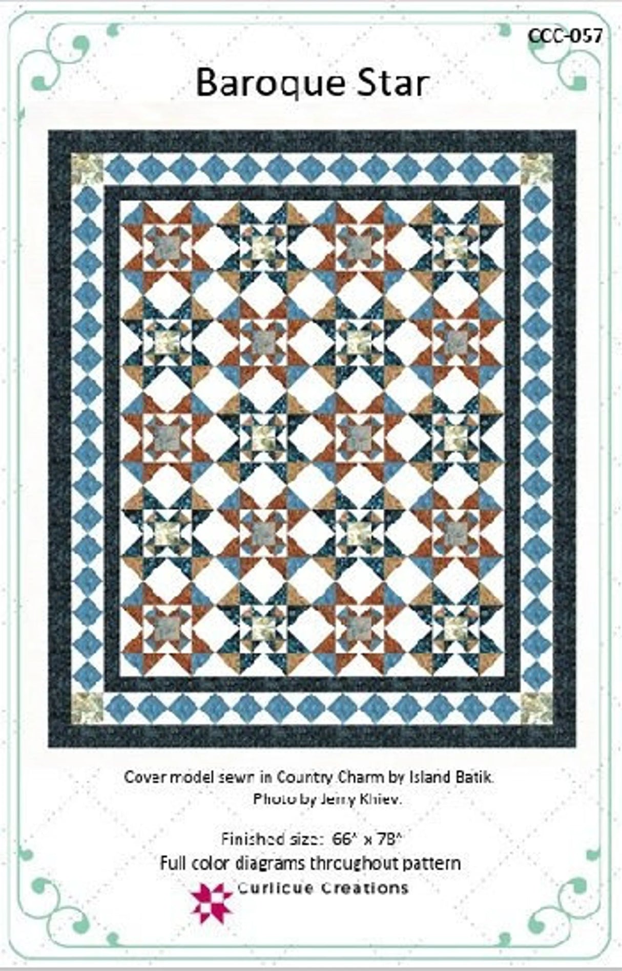 Baroque Star Downloadable Pattern by Curlicue Creations