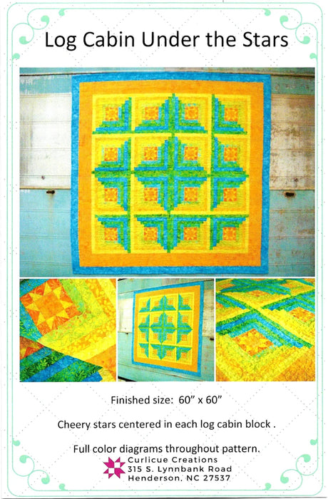 Log Cabin Under The Stars Downloadable Pattern by Curlicue Creations