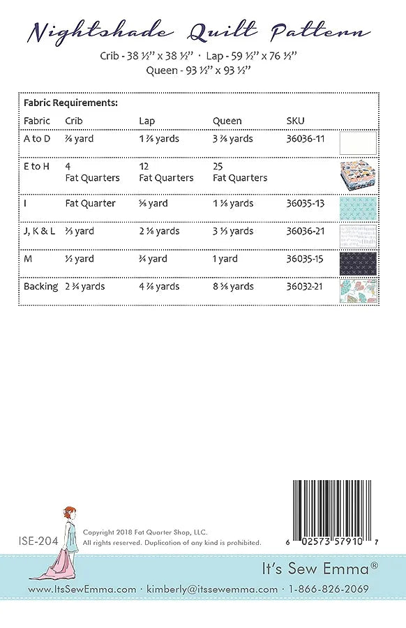 Nightshade Quilt Pattern