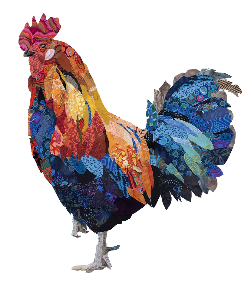 Petit Rouge Roosters Quilt Pattern by Collage Quilter