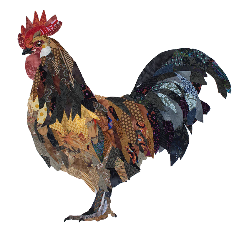 Petit Rouge Roosters Quilt Pattern by Collage Quilter