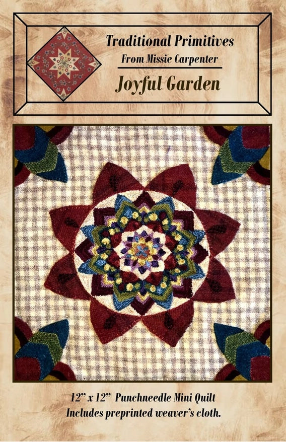 Joyful Garden Punchneedle Pattern by Traditional Primitives