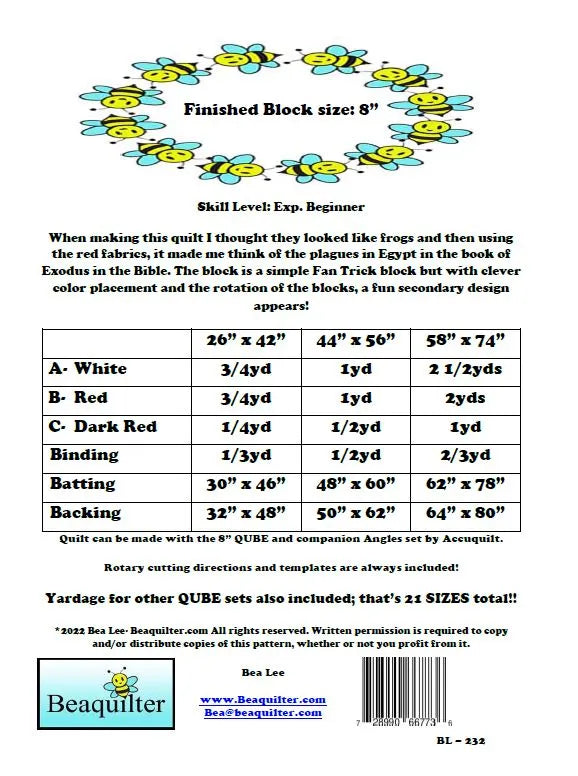 Back of the Plagues Downloadable Pattern by Beaquilter