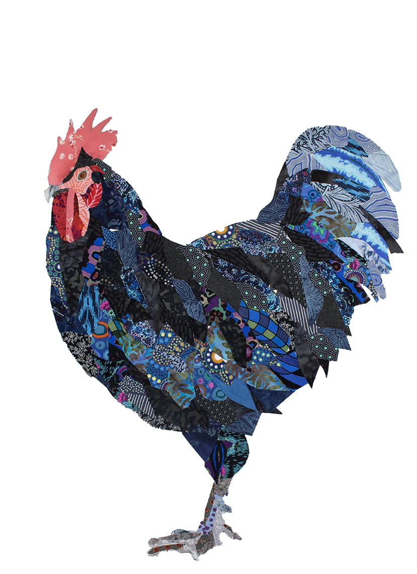 Petit Rouge Roosters Quilt Pattern by Collage Quilter