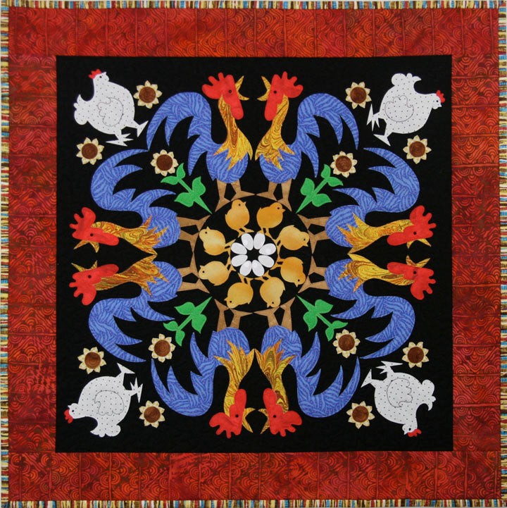Circle of Friends Patterns - Rowdy Roosters by Quilted Lizard