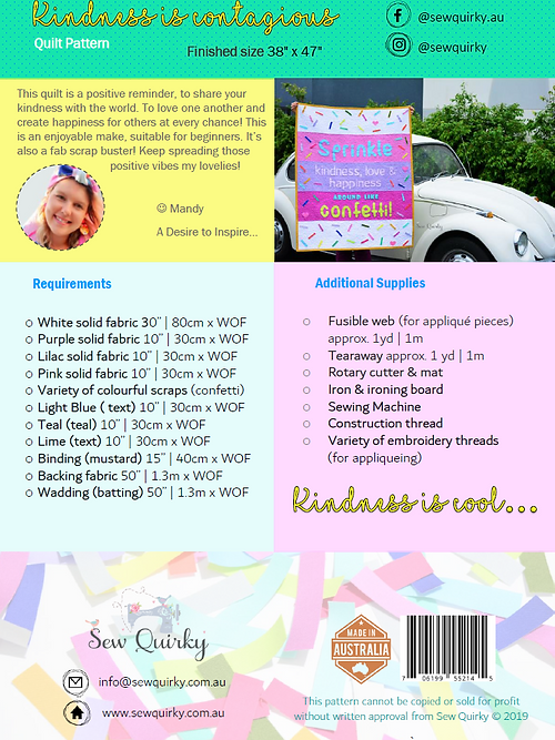 Sprinkle Kindness, Love & Happiness Around Like Confetti Pattern