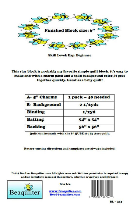 Back of the Stars Aligned  Downloadable Pattern by Beaquilter