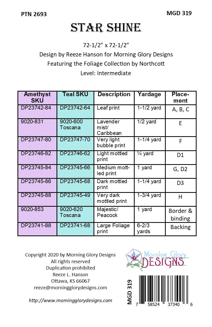 Star Shine Quilt Pattern