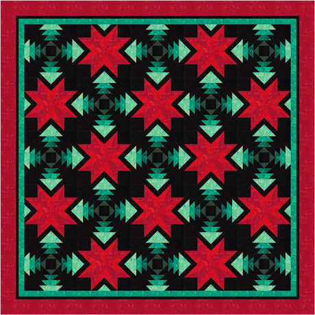Back of the Poinsettia & Pine Quilt Pattern by Tourmaline & Thyme Quilts