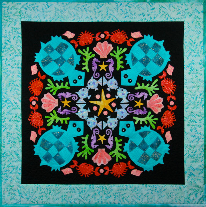 Circle of Friends Patterns - Turquoise Turtles by Quilted Lizard