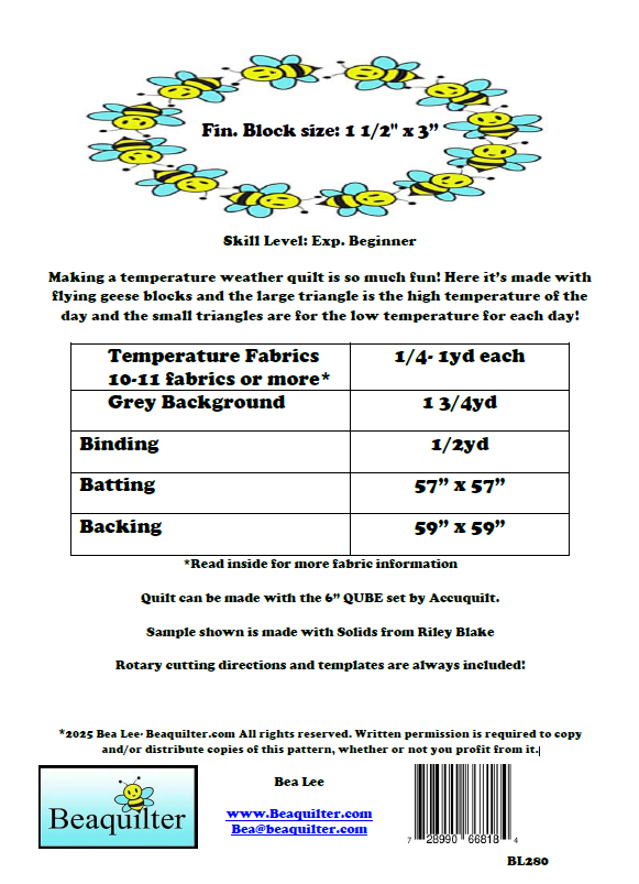Back of the Weather Downloadable Pattern by Beaquilter