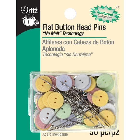 Dritz Flat Button Head Pins 50/Pkg