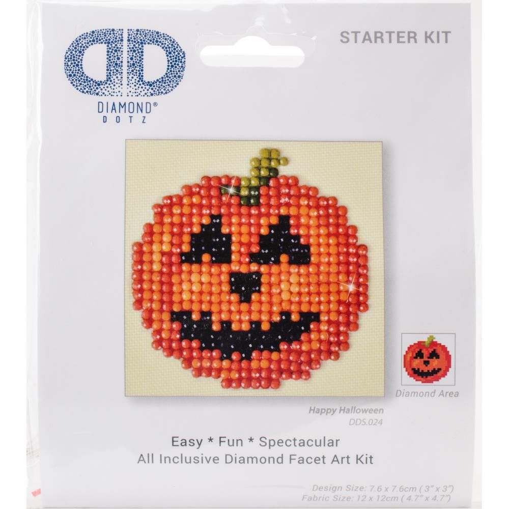 Diamond Dotz Diamond Embroidery Facet Art Kit Happy Halloween 4.75inX4.75in