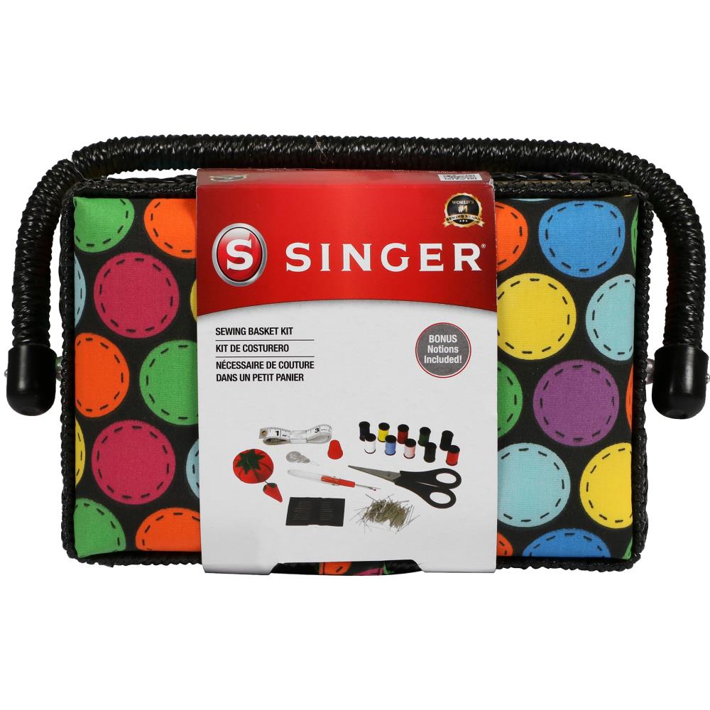 Singer Sewing Basket, Multicolor, 7.25 x 3.5 x 5