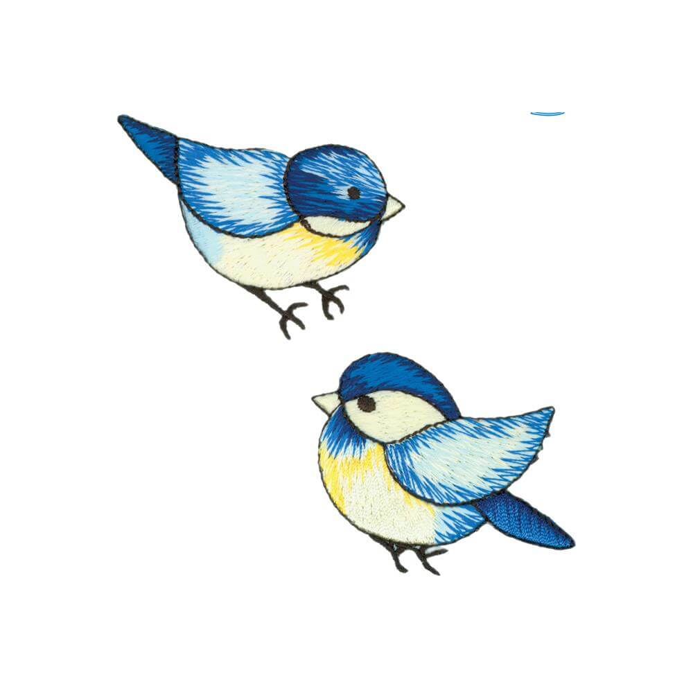 Pair of bluebird appliques