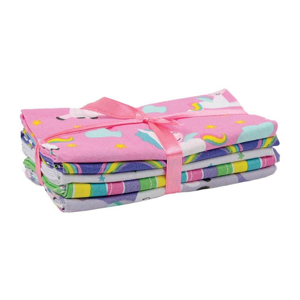 Colorful unicorn fat quarter fabric precuts