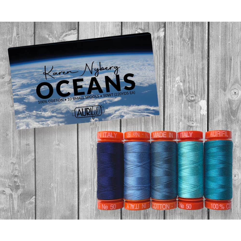 Aurifil Designer Thread Collection: Earth View Oceans By Karen Nyberg